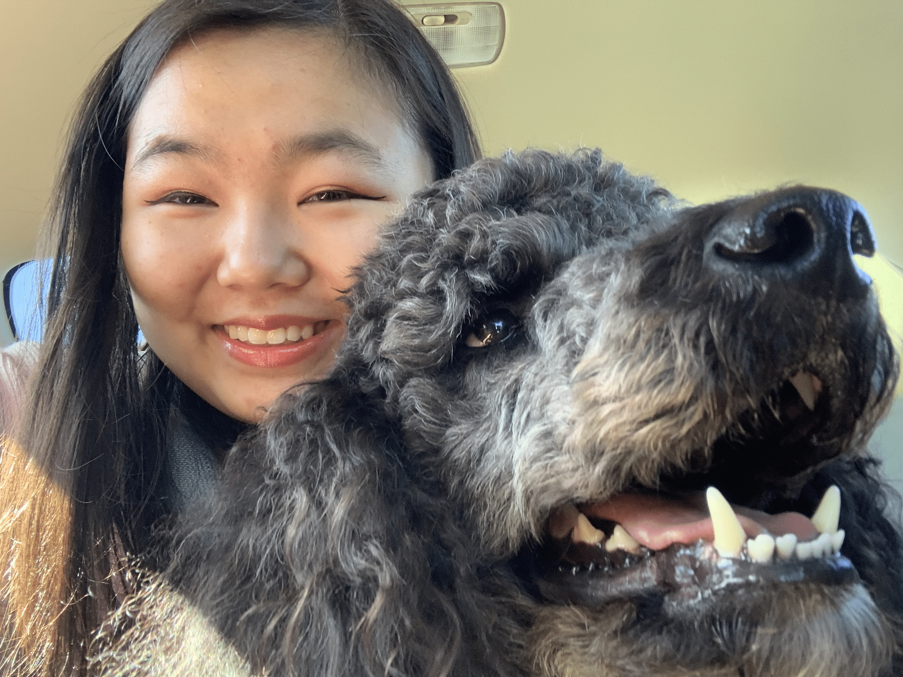 Photographed with pet